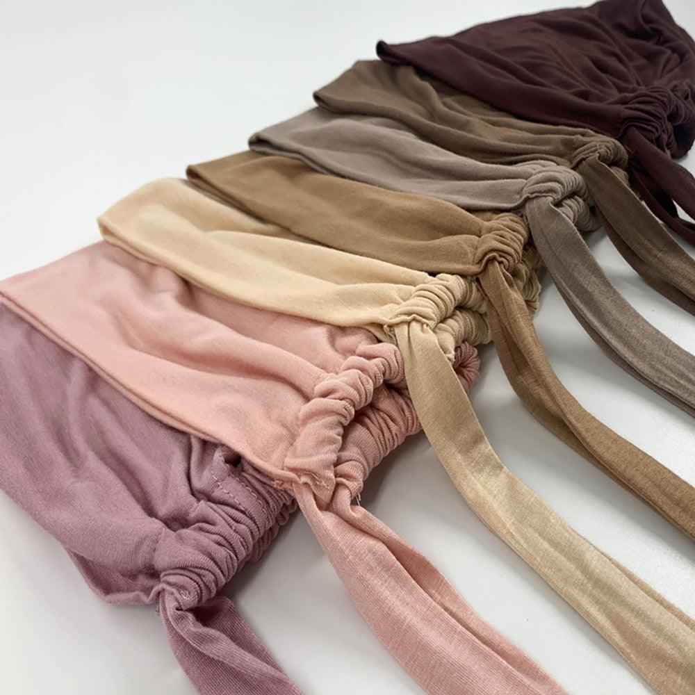 Fashion Modal Under Scarf  Hijab Turban Cap Cotton With Band Adjustable Inner Hijab cap Muslim Turban Hijab Cap For Women