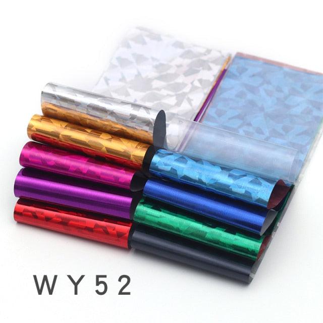 Holographic Nail Foil Transfer Set Sticker Decal Nail Art Foils Designer Marble Nail Decoration Sliders Wraps Manicure  Women Kids Girls Manicure Decoration Nail Art Supplies 3D Self-Adhesive Nail Decals Designer Nail Stickers for Acrylic Nails