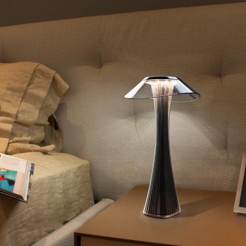 LED Table Lamp USB Charging Dimmable Protection Eyes Smart Touch Switch Bedside Lamps Transparent Crystal Creative Table Light Decorative Table Lamp Cute Study Lamps for Bedroom Décor