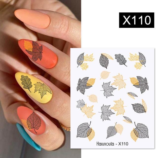 Maple Leaves 3D Nail Stickers Fall Leaf Flowers Line Sliders For Nails Self Adhesive Stickers Autumn Manicuring Decals Transfer Nail Decals Sticker For Pretty Girl Self-Adhesive Nail Decals Designer Nail Stickers for Acrylic