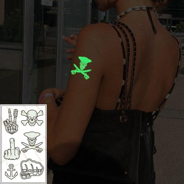 Fashion Luminous Sticker Tattoos Waterproof Temporary Different Luxury Tattoos For Womens Mens Kids