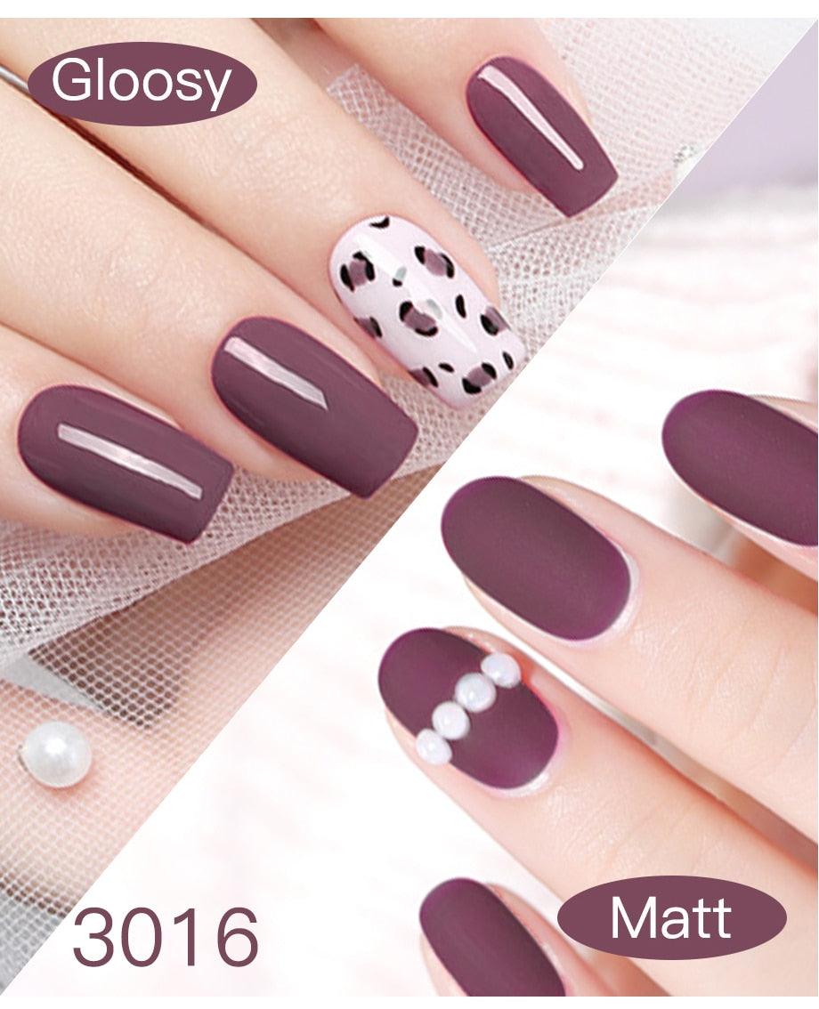 Shiny Womens Gel Nail Polish Permanent Painting Glossy Matte Effect For Manicure Nail Art Design For Womens and Girls