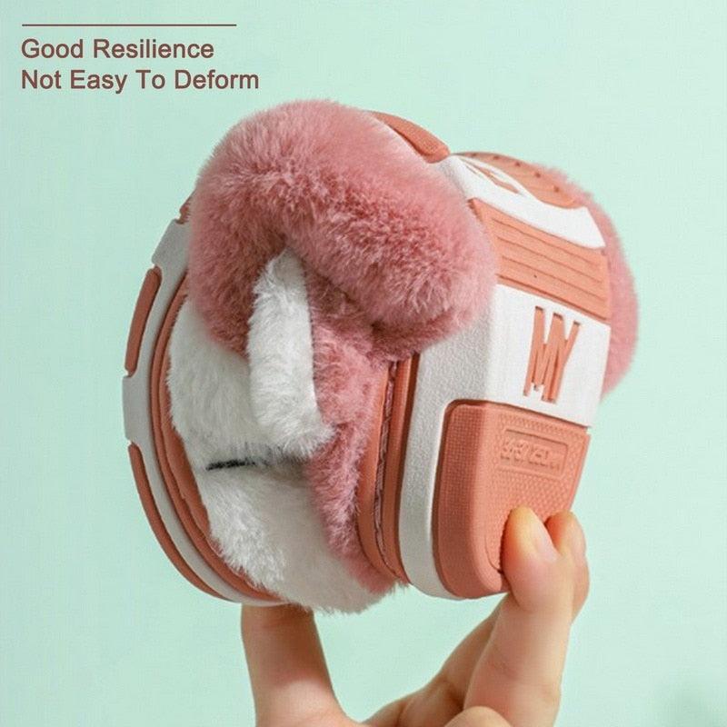 Couples Home Slippers Warm Cute Womans Mens Slipper Winter Shoes New Fashion Casual Fur Plush Slides Winter Slippers For Women House Slippers Fluffy Soft Comfy Fuzzy Slippers Faux Fur Plush Anti-Skid Slippers