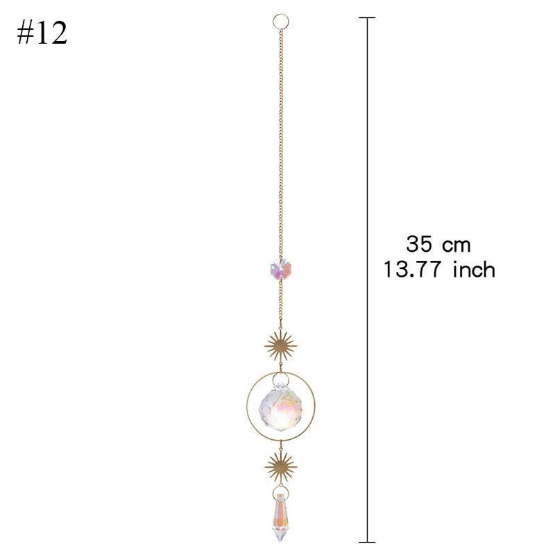 Home Decor Crystal Sun-catchers Window Pendant Hanging Curtain Wind-chimes Light Catcher Star Moon Pendant Rainbow Wind Chime Prisms Wind Chime Hanging Ornaments For Garden Home Christmas Decorations Gift
