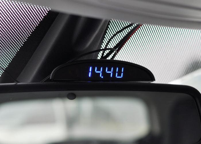 12V Car Interior 3 In 1 Car Clock Voltmeter Thermometer and Voltage Meter Monitor Touch Switch Blue Red Light Thermometers Voltmeter Gauge Electronic Clock LED Digital Display LCD Screen Clock