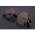 Classic Natural Crystal Glass Stone Reading Glasses Male High Definition Anti Fatigue Round Brown Reading Glasses Female Lightweight Thin Steel Frame With Compact Case For Daily Use