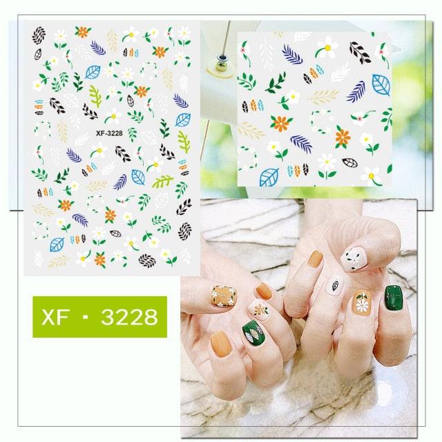 Cartoon Characters Plants Animals Forest Flowers Small Fresh Flowers 3D Nail Stickers Hyuna Style Nail Patch Waterproof Self Adhesive Nail Decals for Nail Art Decoration Including Hearts Stars Letters Bowknot Leaves Flowers Plants Fruits Butterflies