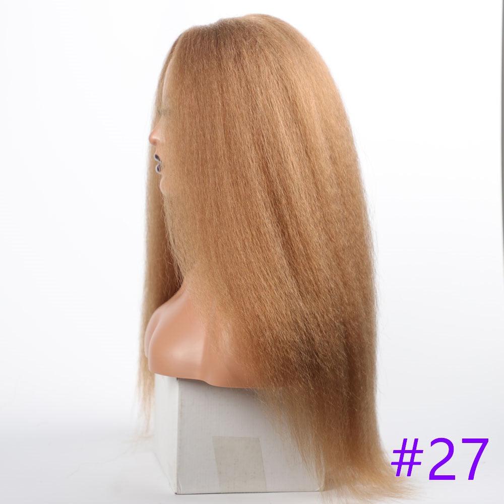 Long Kinky Straight Synthetic Wigs for Black Women Black Brown Blonde Ginger Red White Hair Afro Wigs Synthetic Hair  Wigs For Black Women Cosplay Wigs For Women