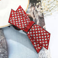 Crystal Big Bow Barrettes Hair Clips For Women Ponytail Holder Girls Hair Accessories Rhinestone Hairpins Fashion Hairgrips Band Accessories For Party