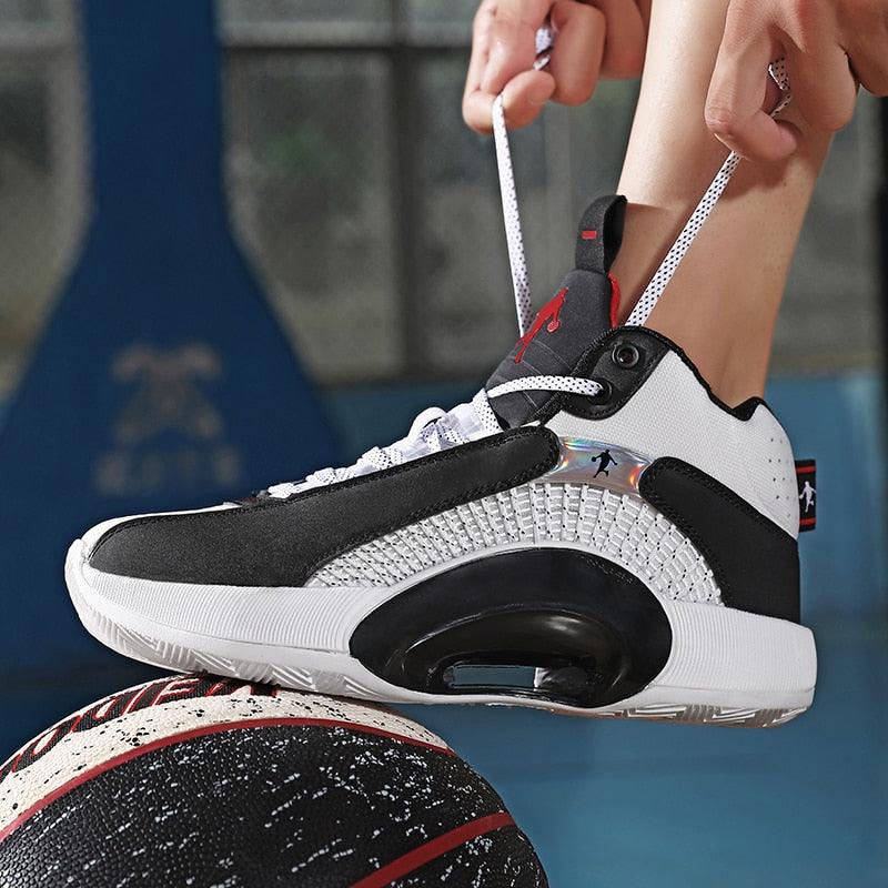 Men's Casual Breathable Comfortable Cushioned Soft Professional Sports Basketball Shoes Outdoor Street Sports Shoes Lightning Professional Anti Slip Sports Shoes For Running Walking