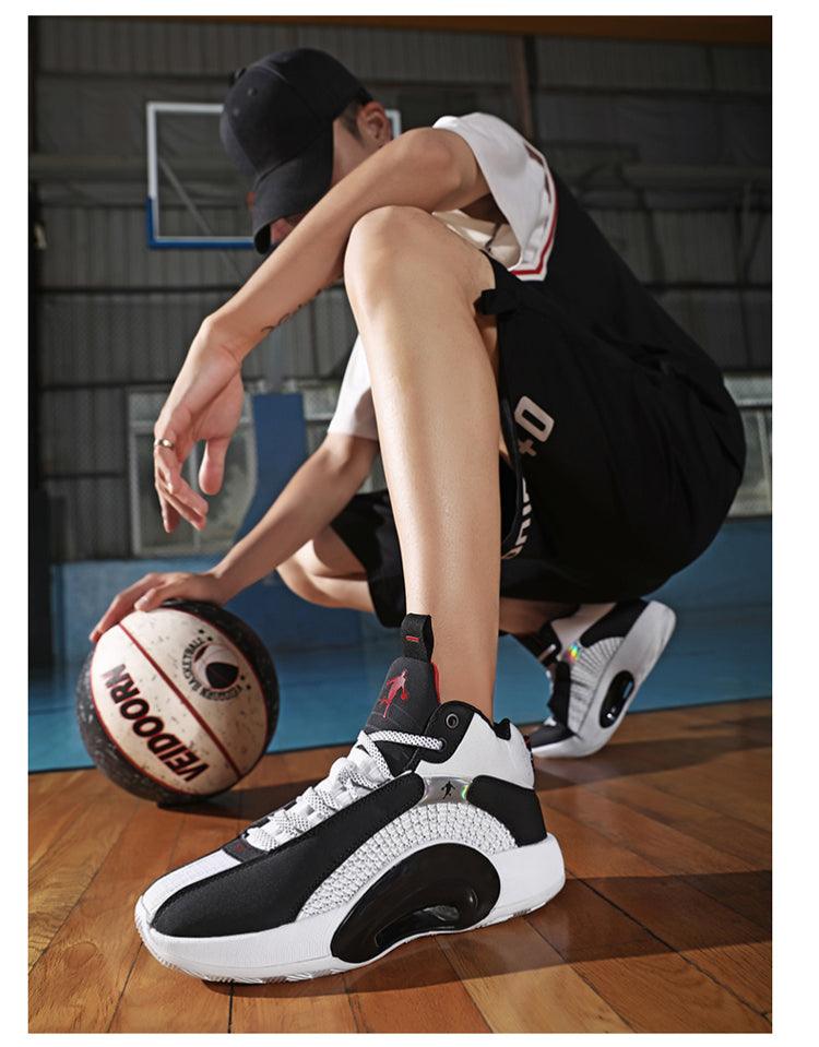 Men's Casual Breathable Comfortable Cushioned Soft Professional Sports Basketball Shoes Outdoor Street Sports Shoes Lightning Professional Anti Slip Sports Shoes For Running Walking