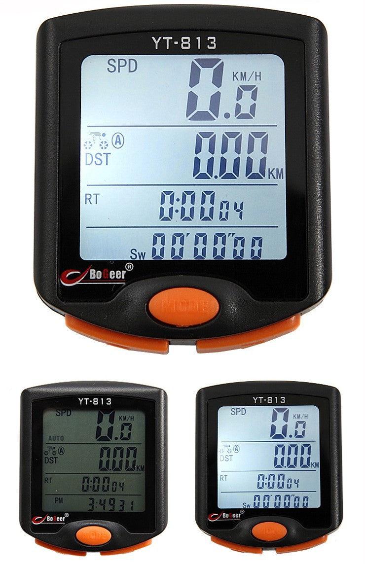 Bike Speed Meter Digital Bike Computer Multifunction Waterproof Sports Sensors Bicycle Computer Speedometer Waterproof 4 Line Display Odometer Cycling Multi Function Design
