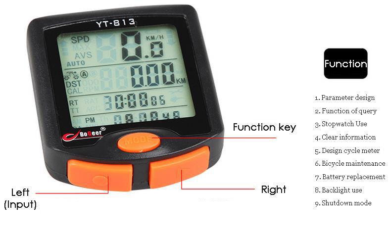 Bike Speed Meter Digital Bike Computer Multifunction Waterproof Sports Sensors Bicycle Computer Speedometer Waterproof 4 Line Display Odometer Cycling Multi Function Design