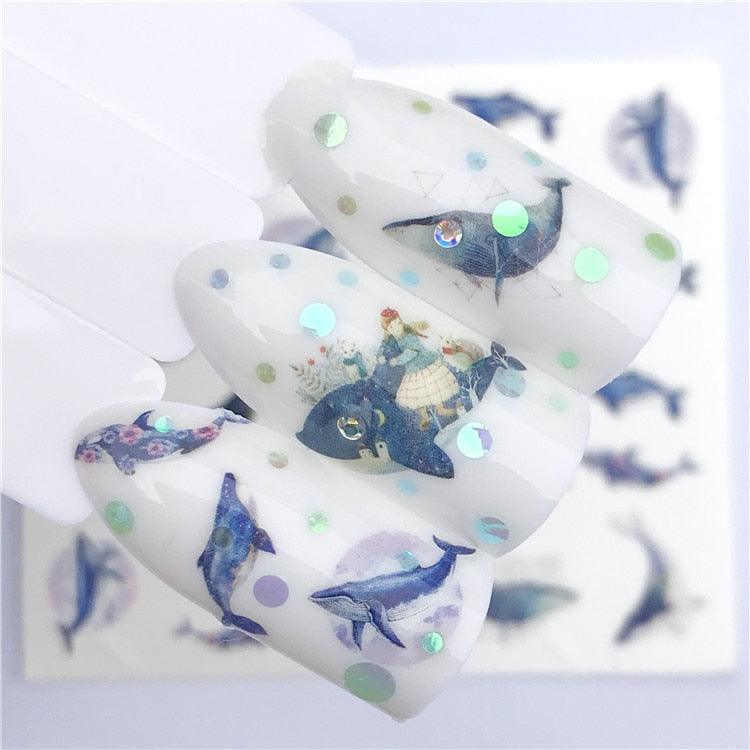 Fox Wolf Animal 3D Embossed Nail Sticker Flower Adhesive Manicure Slider Nail Art Tips Decorations Decals Manicure Design Golden Firework Star Accessories Heart Nail Art Stickers Glitter Decals Love Nail Sequins Laser Heart Nail