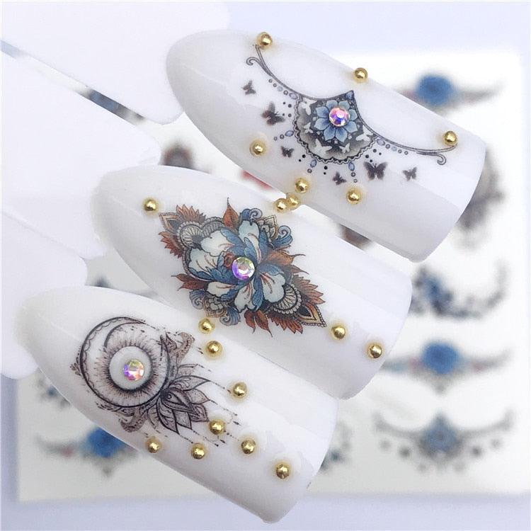 Fox Wolf Animal 3D Embossed Nail Sticker Flower Adhesive Manicure Slider Nail Art Tips Decorations Decals Manicure Design Golden Firework Star Accessories Heart Nail Art Stickers Glitter Decals Love Nail Sequins Laser Heart Nail