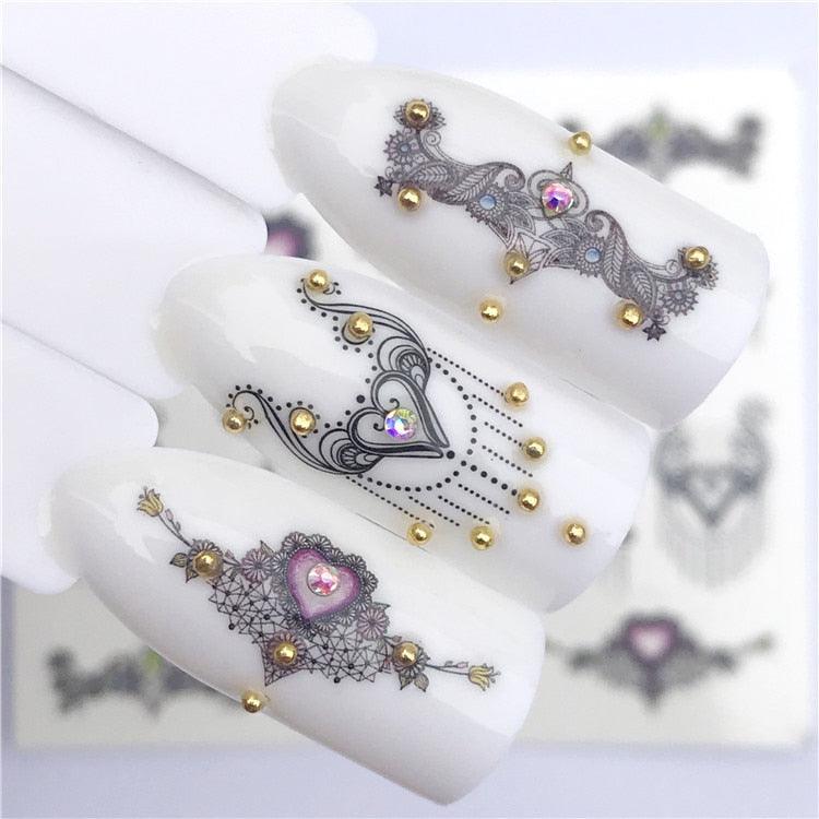 Fox Wolf Animal 3D Embossed Nail Sticker Flower Adhesive Manicure Slider Nail Art Tips Decorations Decals Manicure Design Golden Firework Star Accessories Heart Nail Art Stickers Glitter Decals Love Nail Sequins Laser Heart Nail
