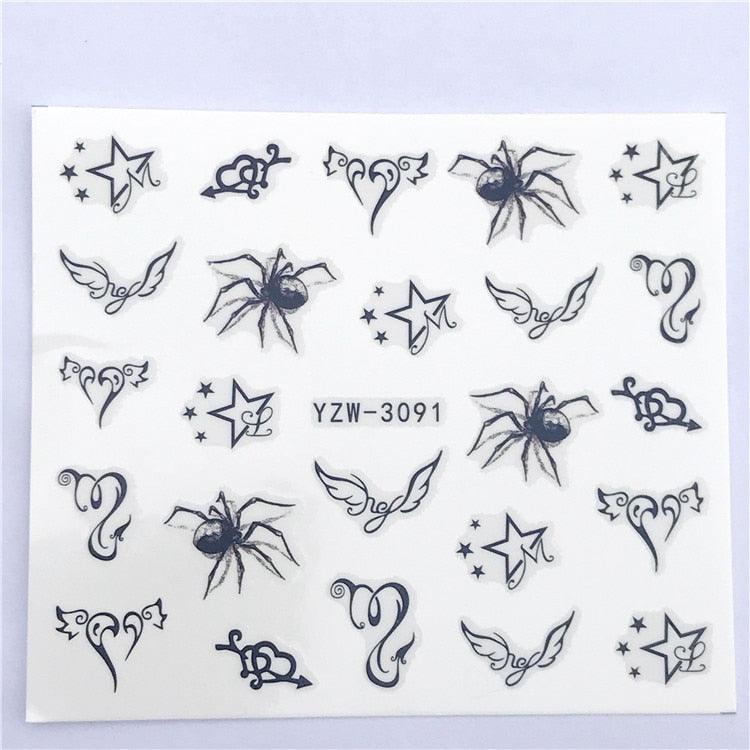 Fox Wolf Animal 3D Embossed Nail Sticker Flower Adhesive Manicure Slider Nail Art Tips Decorations Decals Manicure Design Golden Firework Star Accessories Heart Nail Art Stickers Glitter Decals Love Nail Sequins Laser Heart Nail