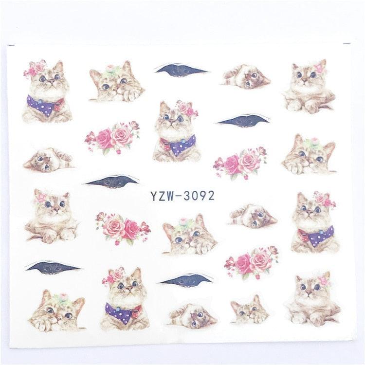 Fox Wolf Animal 3D Embossed Nail Sticker Flower Adhesive Manicure Slider Nail Art Tips Decorations Decals Manicure Design Golden Firework Star Accessories Heart Nail Art Stickers Glitter Decals Love Nail Sequins Laser Heart Nail