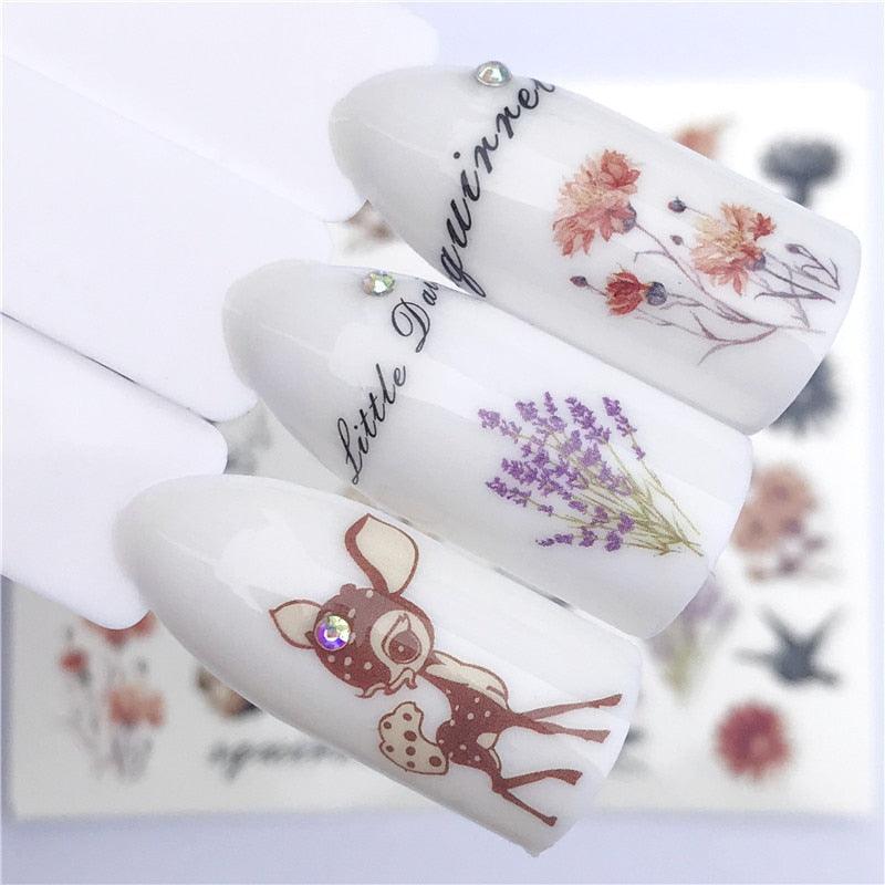 Fox Wolf Animal 3D Embossed Nail Sticker Flower Adhesive Manicure Slider Nail Art Tips Decorations Decals Manicure Design Golden Firework Star Accessories Heart Nail Art Stickers Glitter Decals Love Nail Sequins Laser Heart Nail