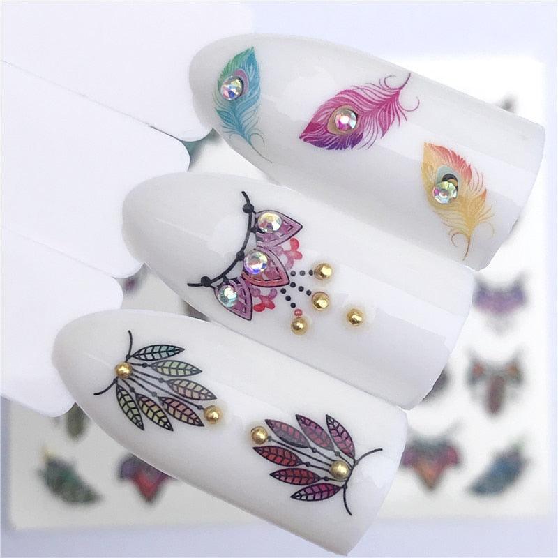Fox Wolf Animal 3D Embossed Nail Sticker Flower Adhesive Manicure Slider Nail Art Tips Decorations Decals Manicure Design Golden Firework Star Accessories Heart Nail Art Stickers Glitter Decals Love Nail Sequins Laser Heart Nail