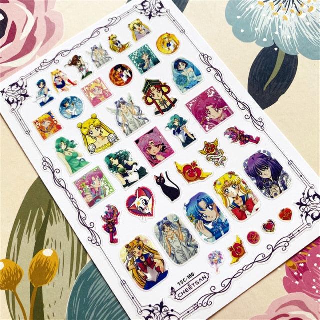 Cute rabbit Cute cat  Japanese Justice Girl 3D Back Glue Nail Sticker Nail Decoration Nail Art Nail Ornament Self Adhesive Nail Decals for Nail Art Decoration Including Hearts Stars Letters Bowknot Leaves Flowers Plants Fruits Butterflies for Woman
