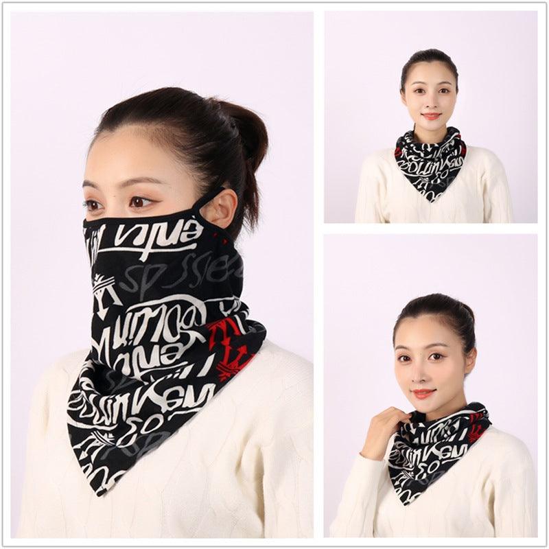 Cotton Women Mask Scarf Face Mascarillas Wraps Floral Print Lady Warm Neck Scarves Foulard Bandana Reusable Outdoor Riding Masks Scarf Neck Gaiter Headwear Headband Head Wrap Scarf Mask Neck Ear Warmers Headbands Perfect Bandana