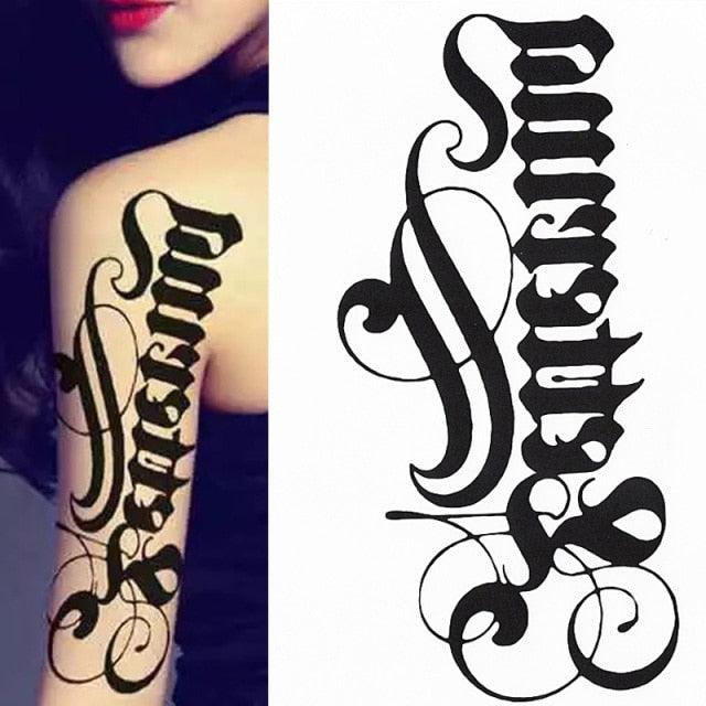 Elegant Temporary Waterproof Tattoos Big Tribal Sticker Black Large Body Art Makeup Fake Tattoo For Mens Womens