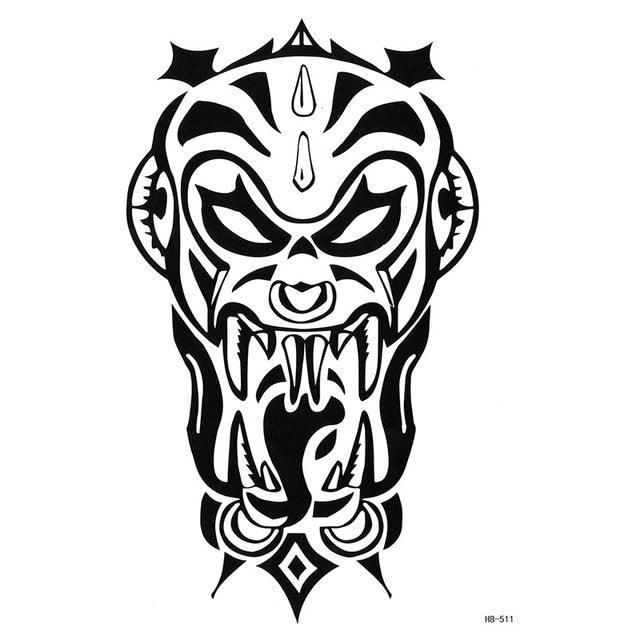 Elegant Temporary Waterproof Tattoos Big Tribal Sticker Black Large Body Art Makeup Fake Tattoo For Mens Womens