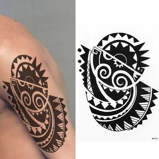 Elegant Temporary Waterproof Tattoos Big Tribal Sticker Black Large Body Art Makeup Fake Tattoo For Mens Womens