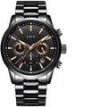 Men's Waterproof Watch With Chronometers Date Display Gold Detail Excellent Background Perfect Gift