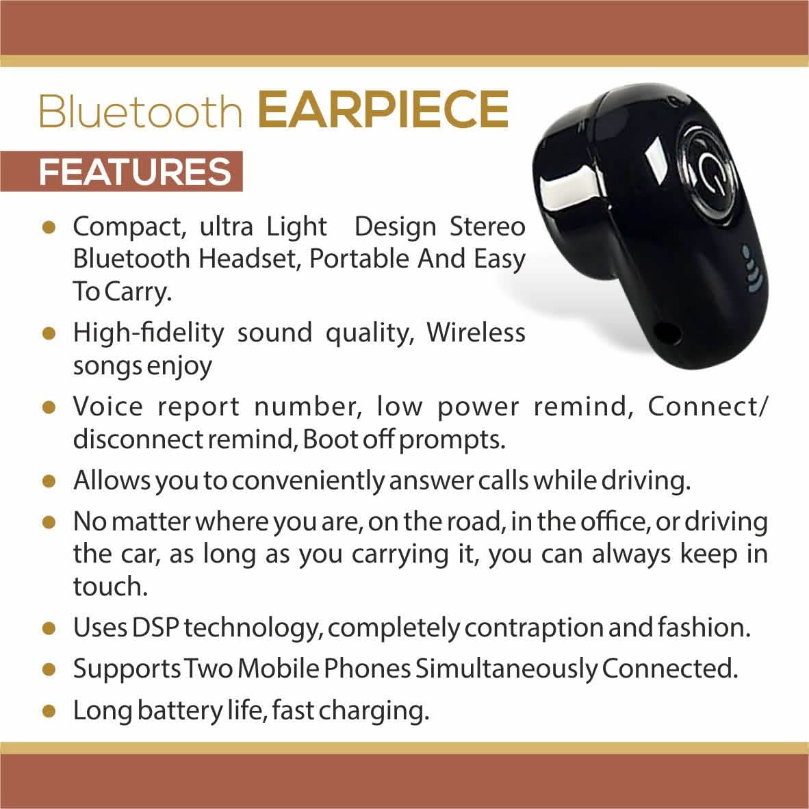 Professional Mini Invisible Wireless Bluetooth 10.0 Stereo In-Ear Earbud