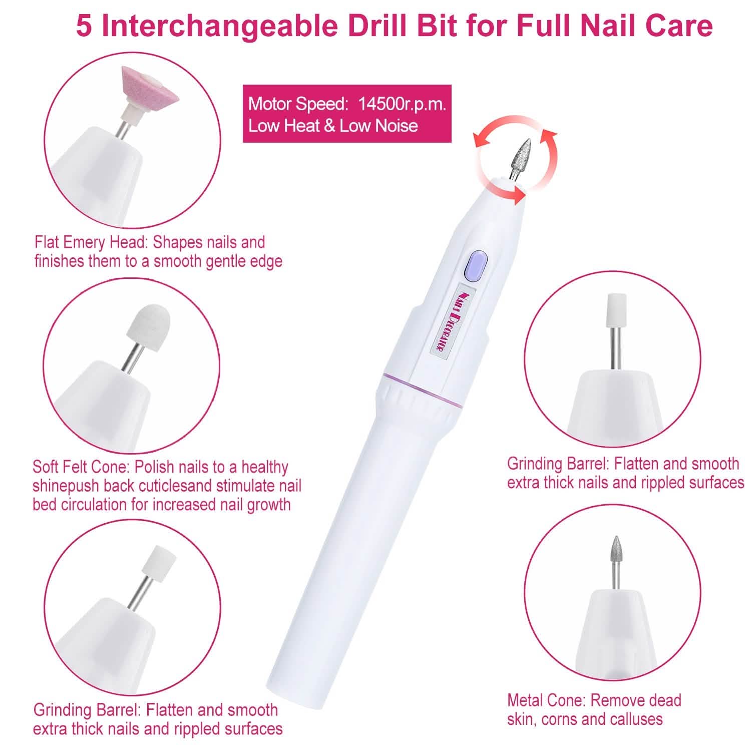 Professional Nail Drill File Manicure Pedicure Set