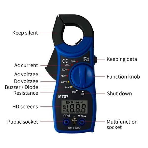 Professional Tool Portable LCD Digital Clamp Multimeter
