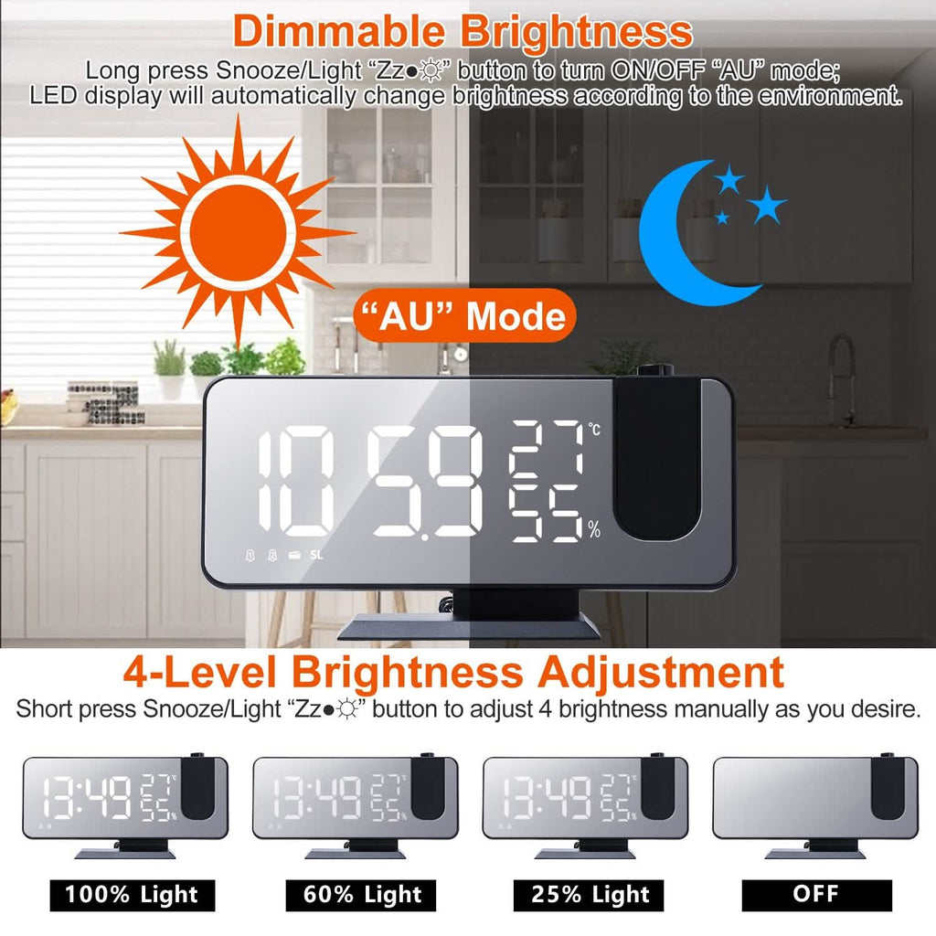 Projection Alarm Clock with Radio Function