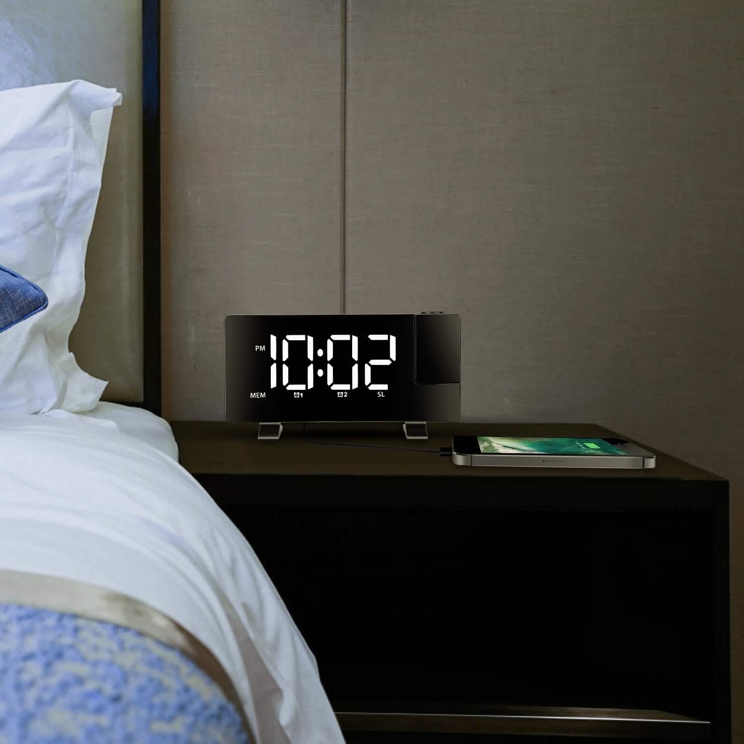 Projection Alarm Clock with Radio