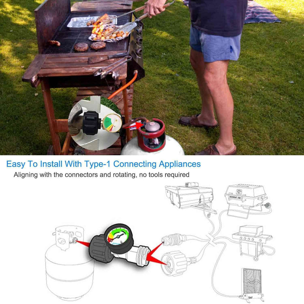 Propane Tank Refill Adapter Gas Level Indicator Meter