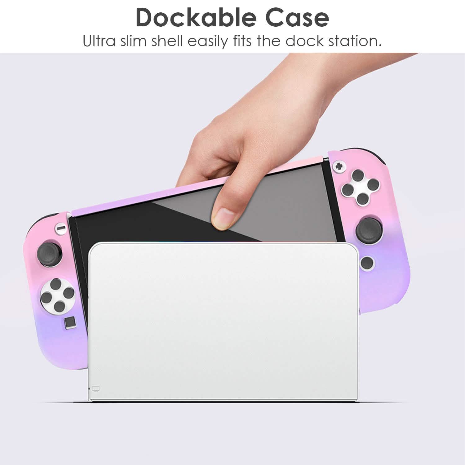 Protective Shell Cover Hard Dockable Case Fit for Nintendo Switch OLED