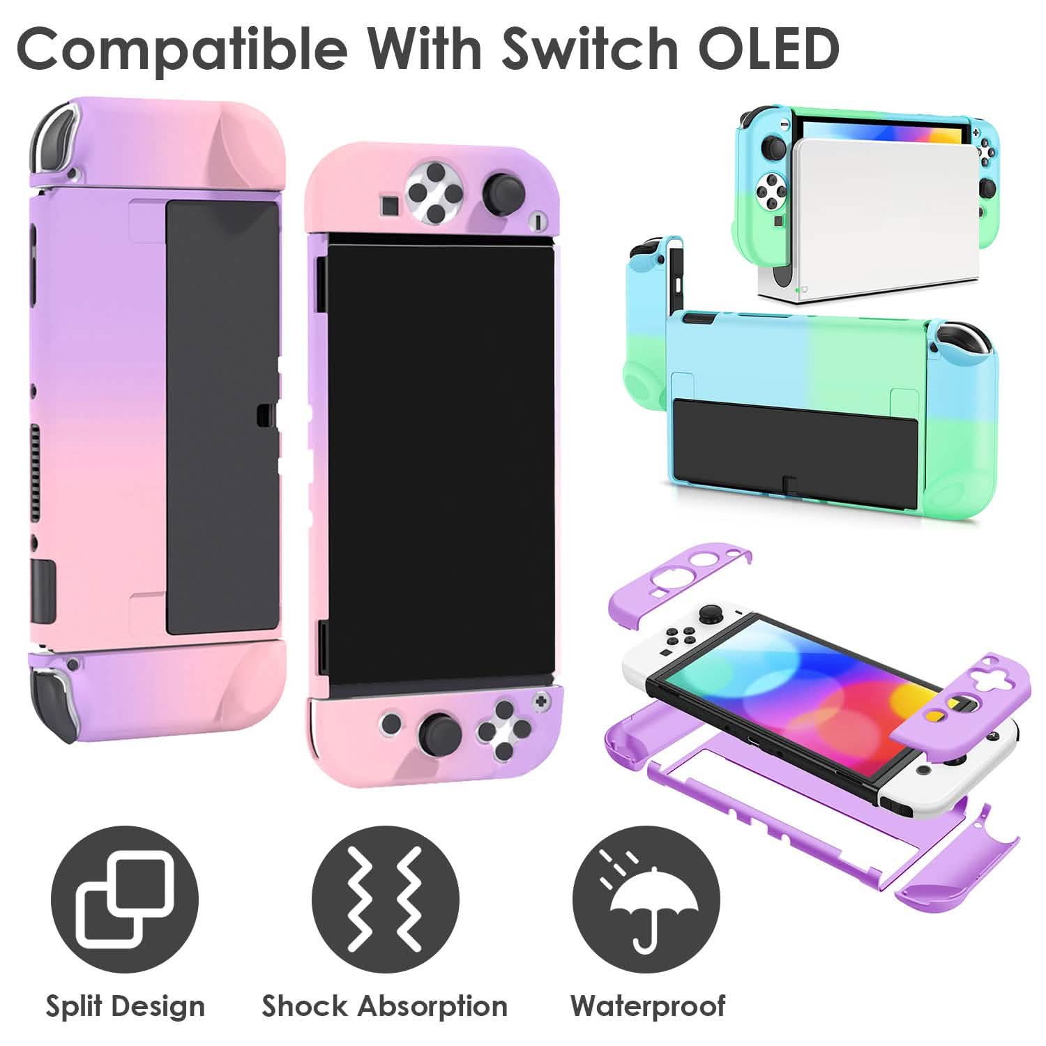 Protective Shell Cover Hard Dockable Case Fit for Nintendo Switch OLED