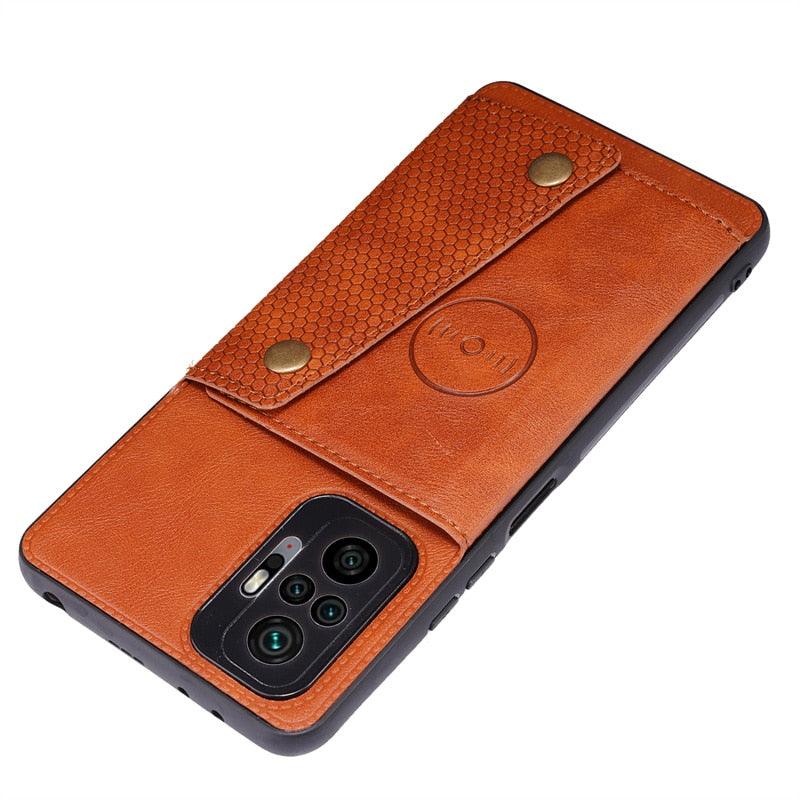 PU Leather Flip Case For Xiaomi Redmi Note 11 11S 10 9 8 9s 9T Mi 12 10T 11T POCO X3 GT X4 Pro F3 Wallet Card Slot Holder Cover Genuine Leather Magnetic Card Holder Folio Cover