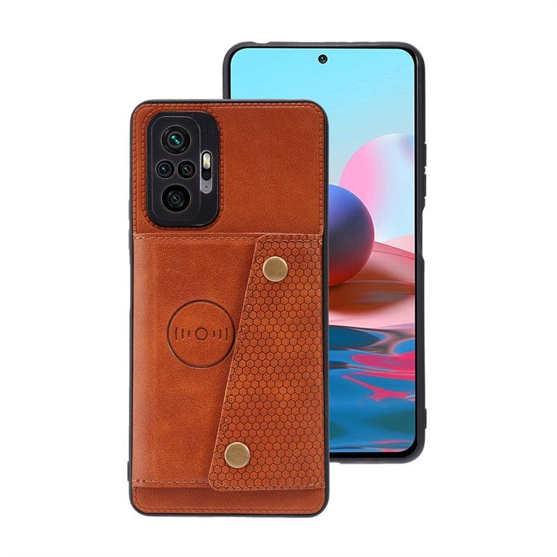 PU Leather Flip Case For Xiaomi Redmi Note 11 11S 10 9 8 9s 9T Mi 12 10T 11T POCO X3 GT X4 Pro F3 Wallet Card Slot Holder Cover Genuine Leather Magnetic Card Holder Folio Cover