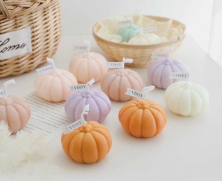 Pumpkin Candle Creative Handmade Aromatherapy Candle Pumpkin Candle Fall Candle Gift Set For Women Aromatherapy Candle Gift For Halloween Decorations Candle Photo Home Restaurant Hotel Decoration