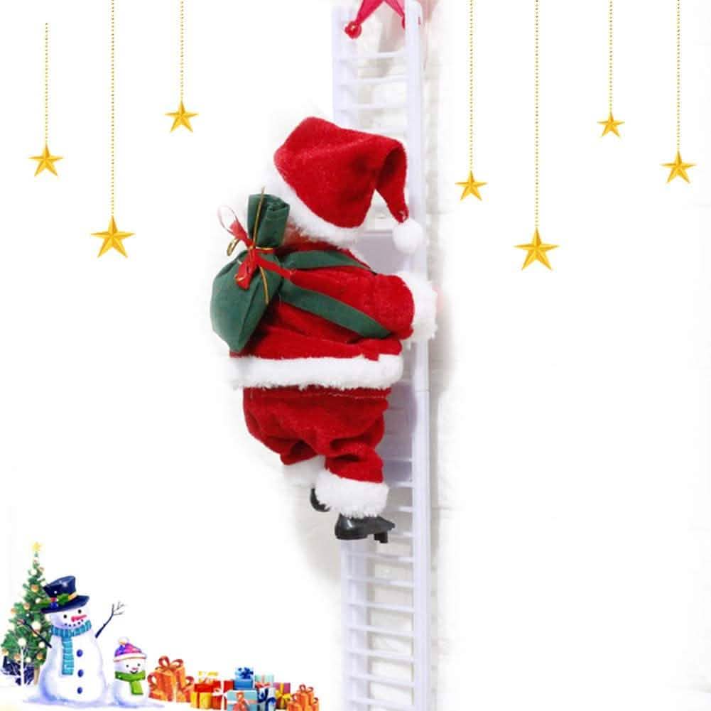 Puroregno Electric Climbing Ladder Rope Santa Claus Doll