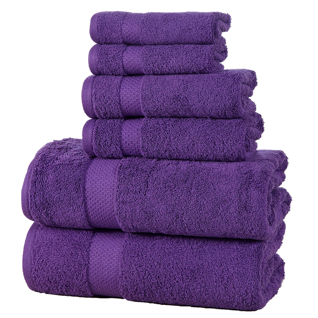 6-Pack: 100% Cotton Towel Set - Assorted Colors