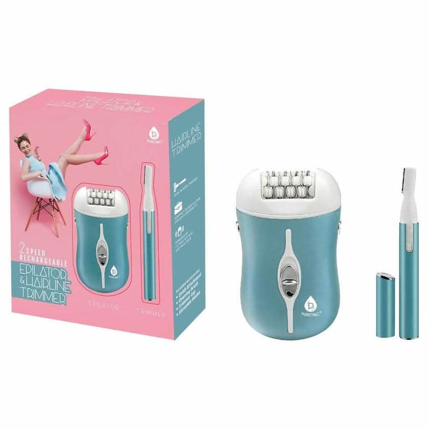 Pursonic 2-Speed Rechargeable Epilator & Hairline Trimmer Kit