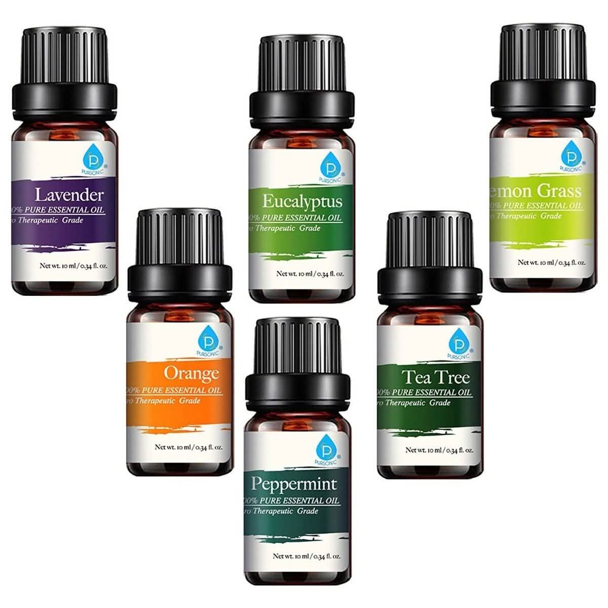 Pursonic Aroma Diffuser with Remote and 6-Pack Aromatherapy Oils