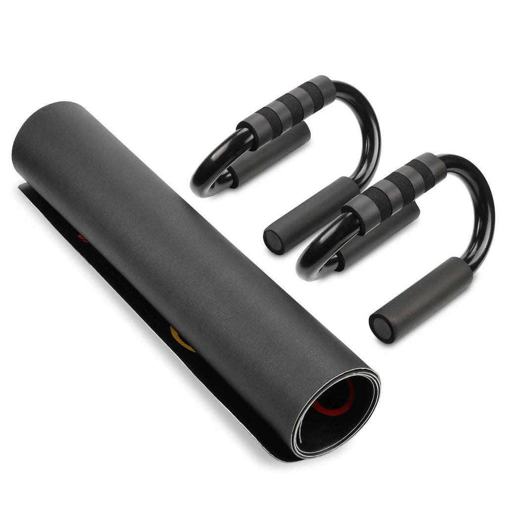 Push Up Bars Stand S Shape Fitness Workout Gym Exercise with Push-Up Training Mat