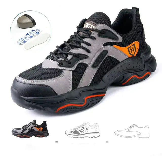 Men's Steel Toe Safety Work Shoes - Lightweight Outdoor Protective Footwear