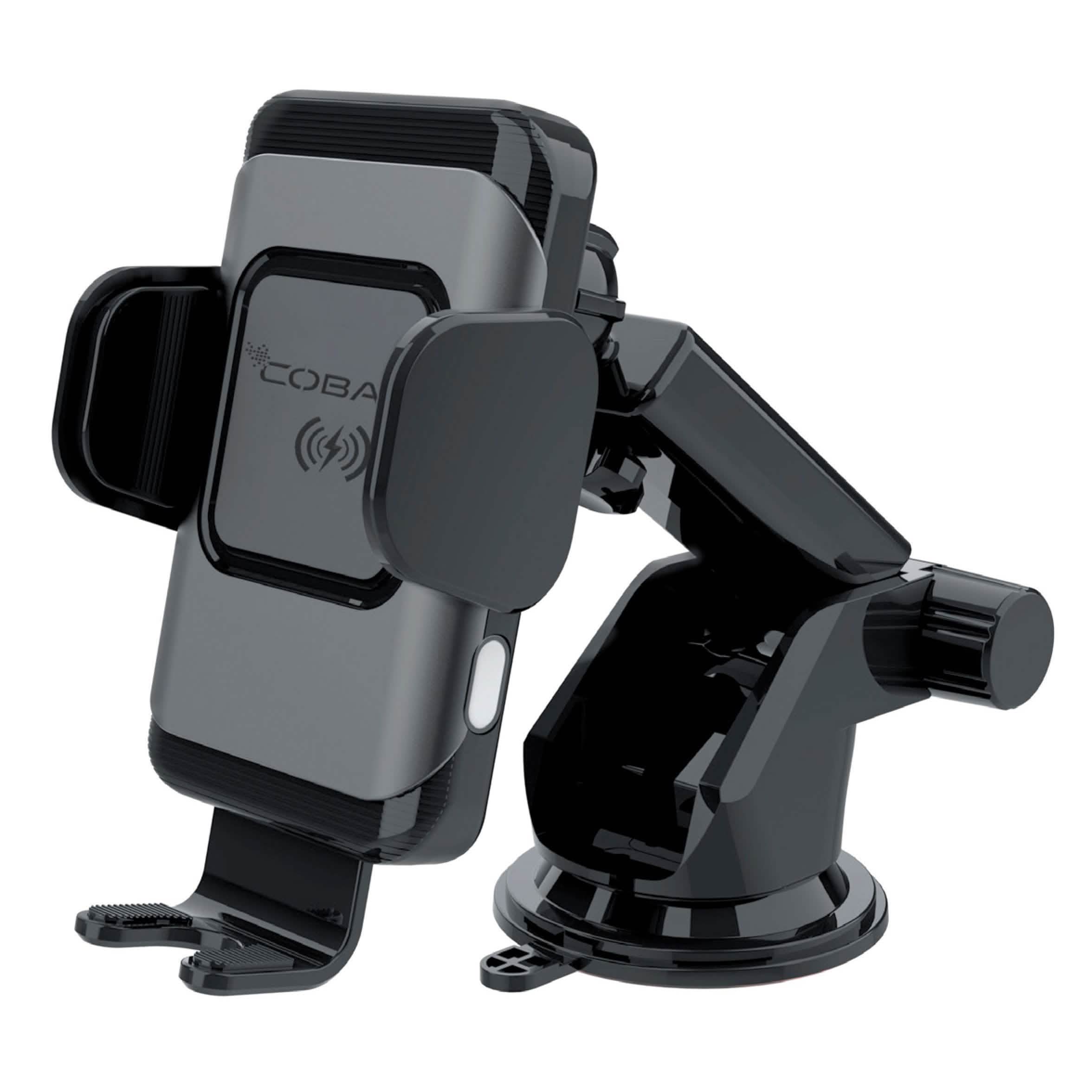 QI Certified Wireless Charging Windshield Dash Cradle Mount 10W with Auto Sensor Grips
