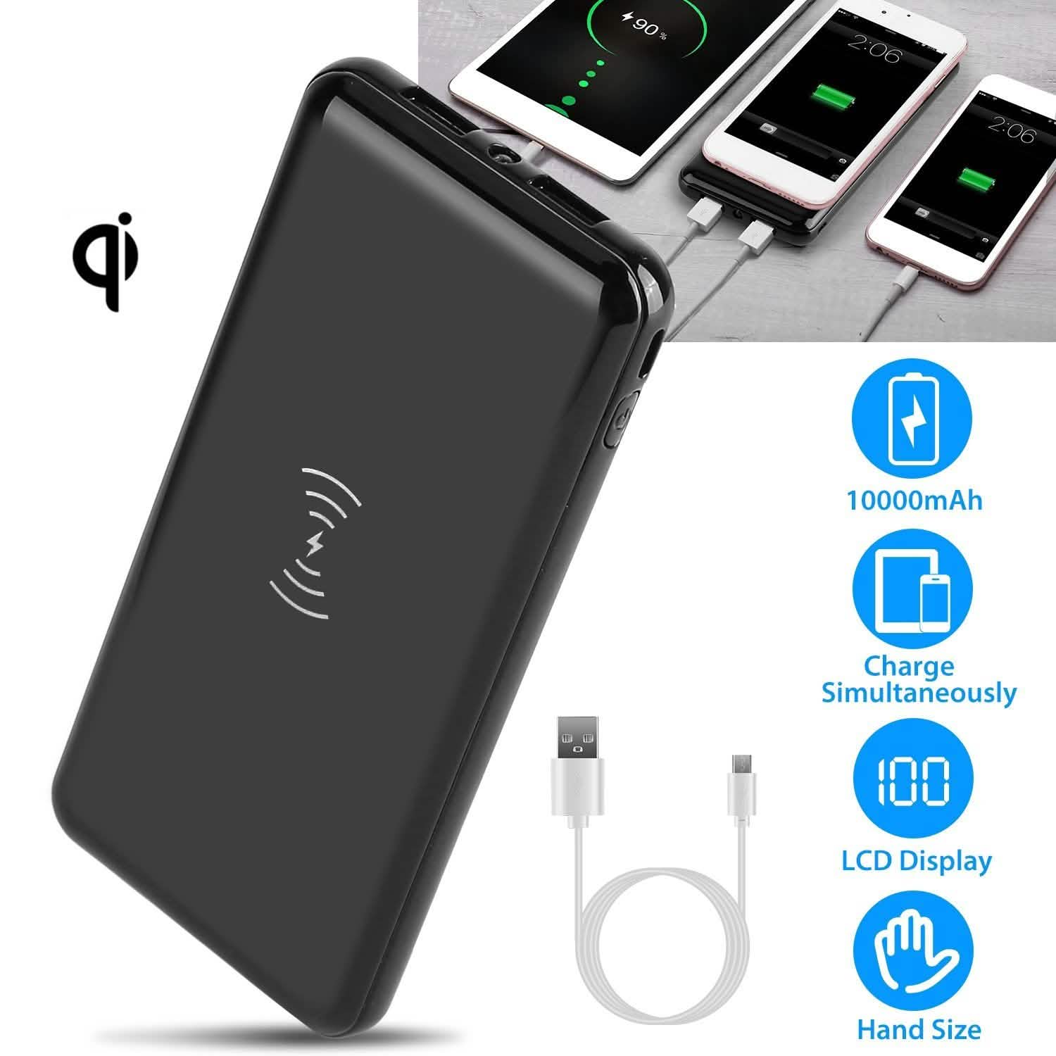 Qi Wireless Charging Station 10000mAh Power Bank