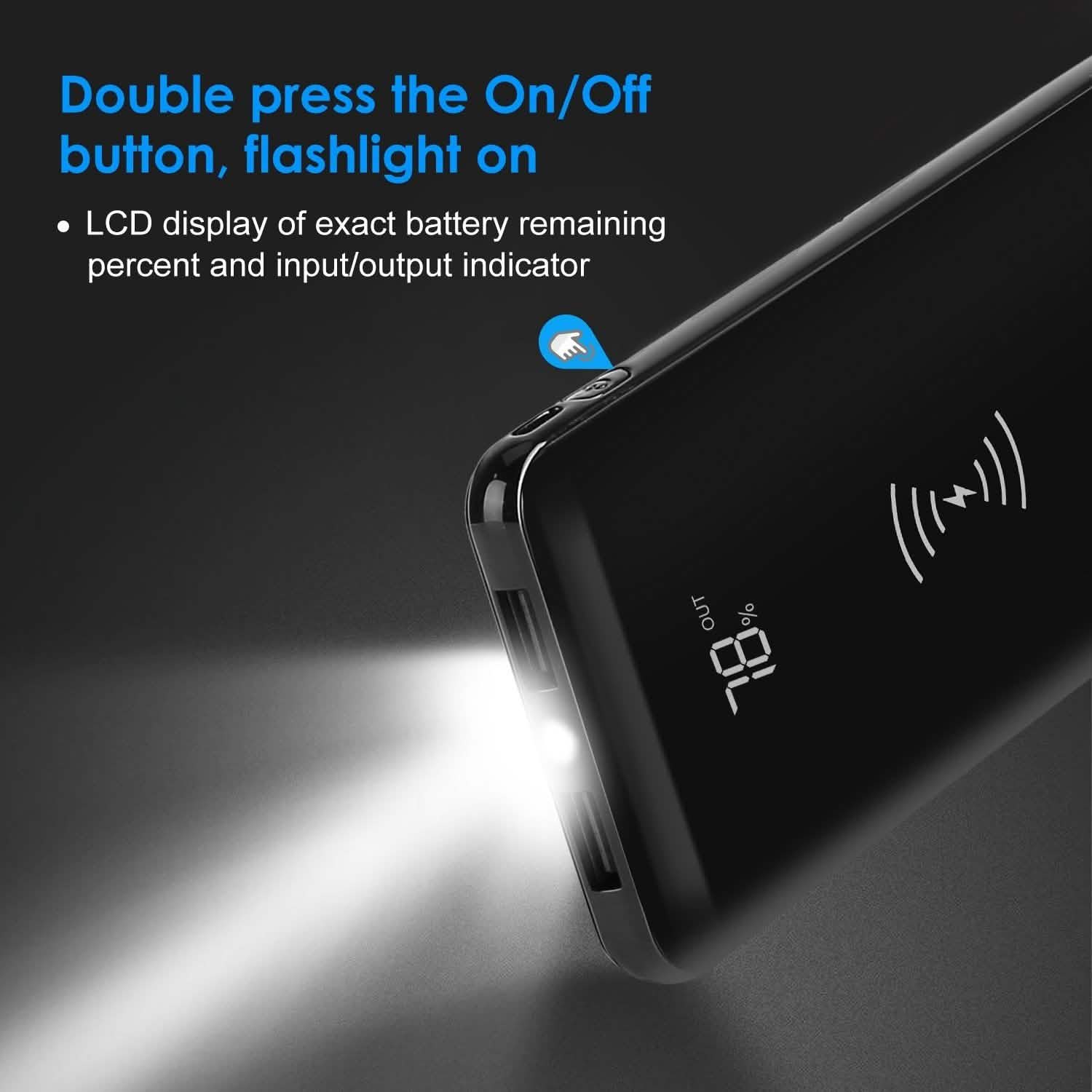 Qi Wireless Charging Station 10000mAh Power Bank